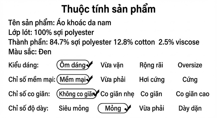 Áo Khoác Blazer Nam Da PU Kiểu Hàn Quốc Form Ôm Vừa Vặn Màu Đen chi tiết 2