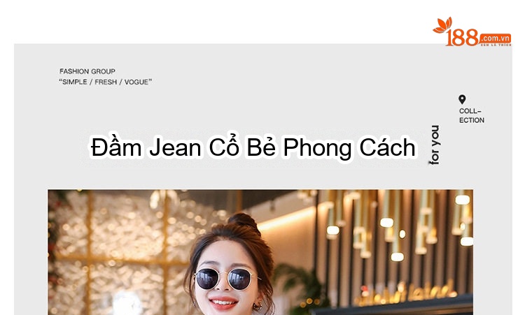 Váy Jean Dài Tay Nữ Dáng Ôm Eo Thiết Kế Xếp Ly Hàn Quốc Màu Xanh Jean chi tiết 5