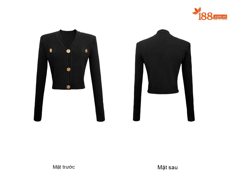 Áo Khoác Cardigan Nữ Dệt Kim Mỏng V Cổ Chống Nắng Ôm Dáng Màu Đen, Trắng chi tiết 6
