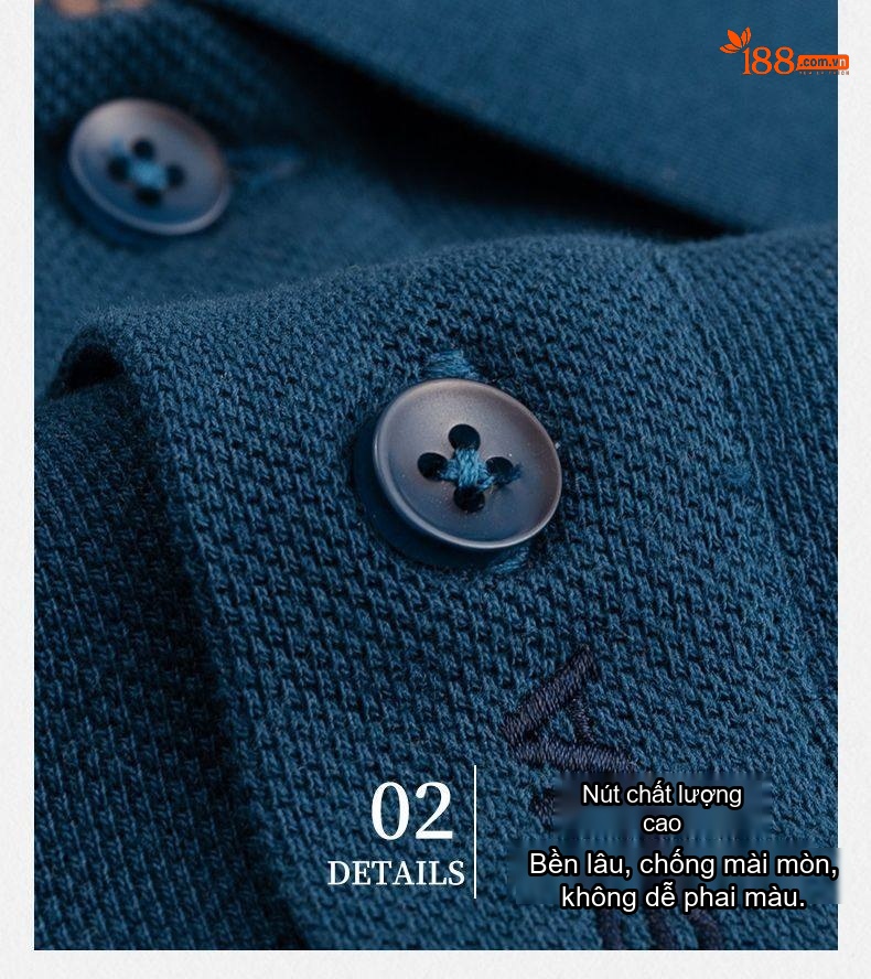 Áo Polo Tay Dài Nam Cotton Cổ Bẻ Dáng Ôm Mùa Thu Màu Cam, Đỏ, Be, Xám... chi tiết 5