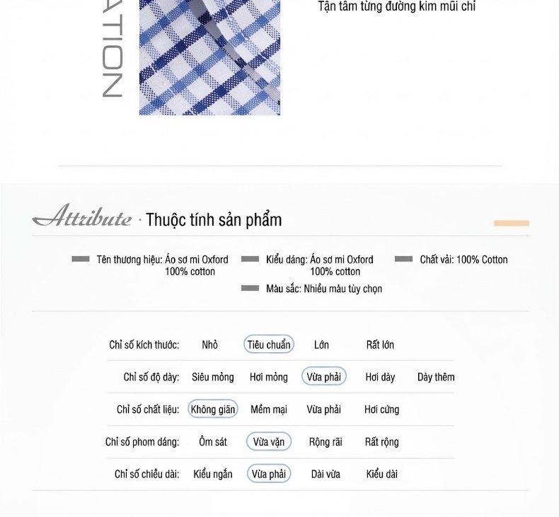 Áo Sơ Mi Nam Tay Dài Cotton Oxford Giặt Nước Kẻ Caro Mặc Đơn Giản Lót Trong Công Sở Màu Trắng, Xanh Dương, Xám, Hồng... chi tiết 7