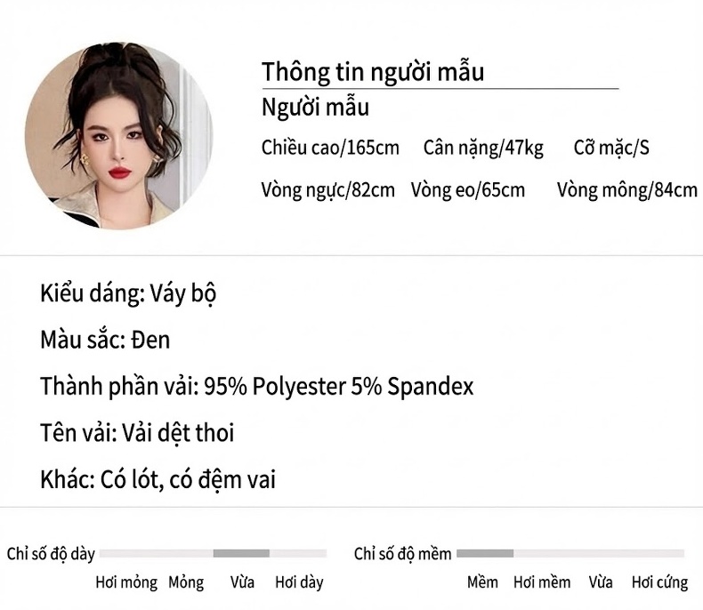 Set Áo Khoác V Croptop Tay Dài Thu Đông Chân Váy Bút Chì Cạp Cao Màu Đen chi tiết 2