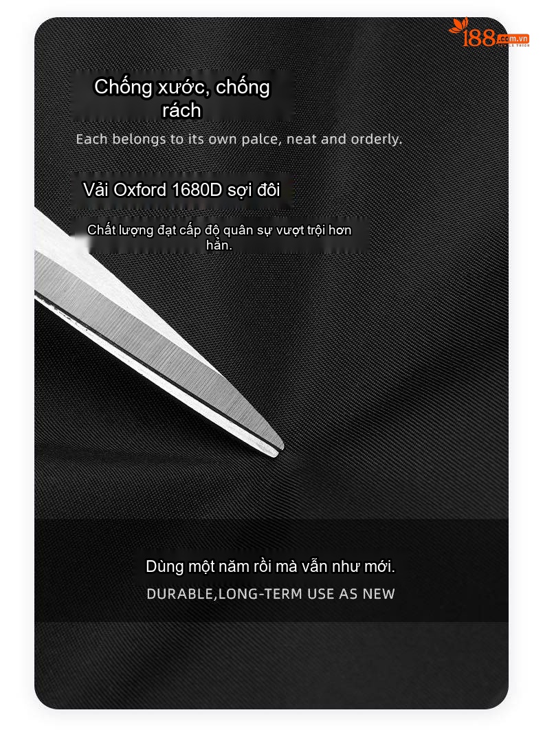 Balo Nam Đeo Lưng Vải Dù Chống Nước Chống Sốc Laptop Đi Học Du Lịch Leo Núi Màu Đen chi tiết 21