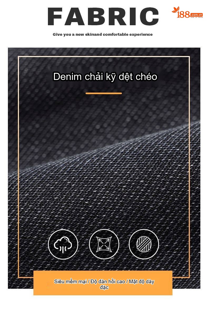 Quần Jean Nam Ống Đứng Slim Fit Co Giãn Thoải Mái Phong Cách Business Casual Màu Xám Đen chi tiết 8