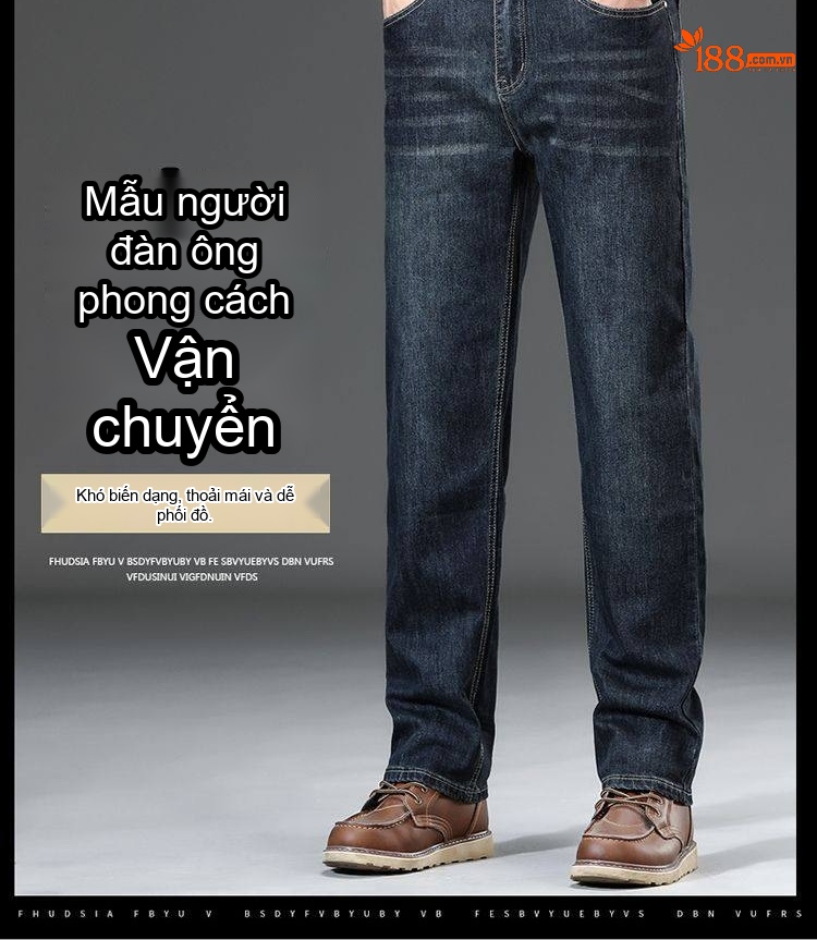 Quần Jean Nam Ống Suông Rộng Co Giãn Thoải Mái chi tiết 35