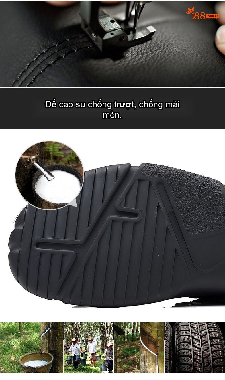 Giày Tây Buộc Dây Nam Da Bò Chiều Cao Đế Khoảng 3cm Màu Đen chi tiết 11