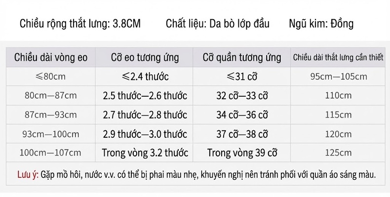 Thắt Lưng Nam Da Bò Dày Dặn Mặt Khóa Đồng Nguyên Chất Phong Cách Retro Màu Đen, Nâu, Vàng chi tiết 4