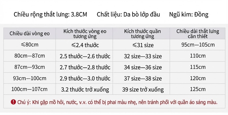 Thắt Lưng Nam Da Bò Nguyên Miếng Khóa Kim Đồng Phong Cách Retro Màu Nâu chi tiết 4