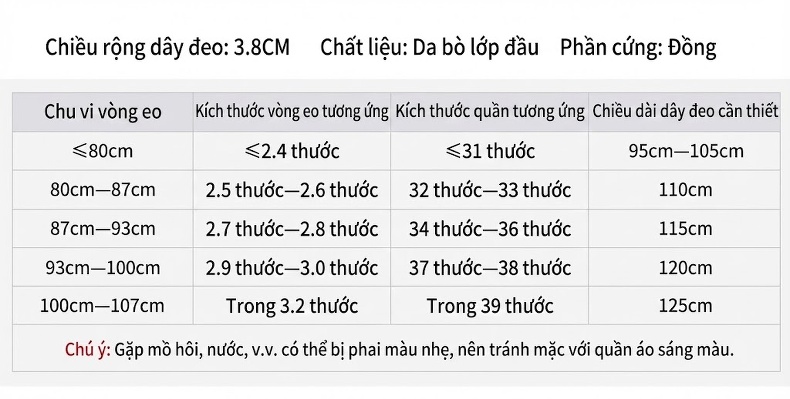Thắt Lưng Nam Da Bò Khóa Kim Cổ Điển Phong Cách Ý Màu Nâu, Đen, Vàng chi tiết 5