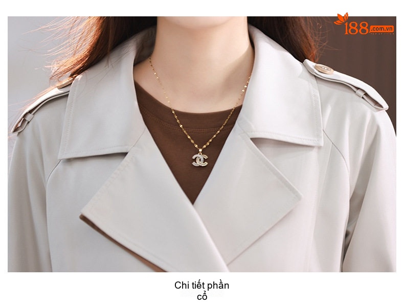 Áo Khoác Măng Tô Nữ Dáng Dài Vừa Phong Cách Hàn Quốc Màu Đen, Be chi tiết 30