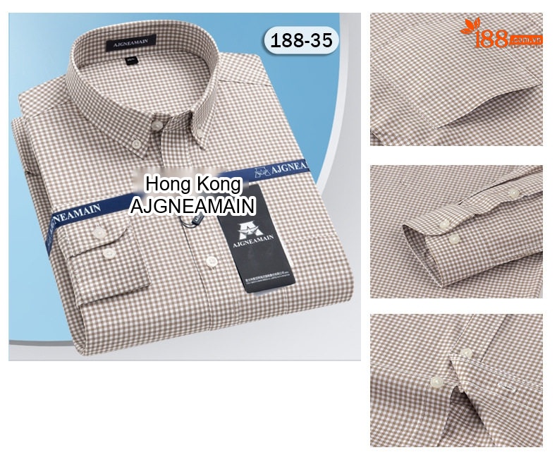 Áo Sơ Mi Nam Cotton Dáng Rộng Trung Niên Phong Cách Casual Chống Nhăn Màu Xanh, Đỏ, Xám, Nâu chi tiết 6