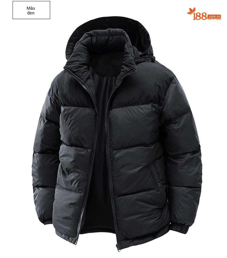Áo Khoác Cotton Nam Nữ Có Mũ Trùm Đầu Tháo Rời Được Dáng Rộng Lót Dày Màu Vàng, Đen chi tiết 23