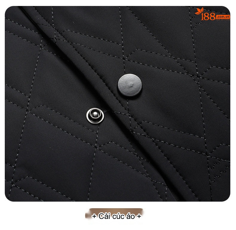 Áo Khoác Bông Nam Cotton Lót Lông Cổ Bẻ Dày Dặn Giữ Ấm Màu Xám, Đen, Xanh Navy chi tiết 27