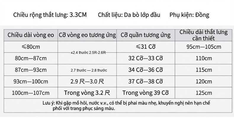 Thắt Lưng Nam Da Bò Thủ Công Khóa Kim Loại Màu Đen, Nâu, Vàng chi tiết 4