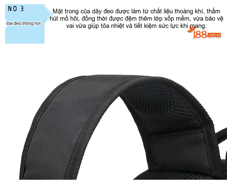 Balo Đôi Nam Vải Canvas Chống Nước Đựng Laptop Du Lịch Công Tác Màu Đen chi tiết 4