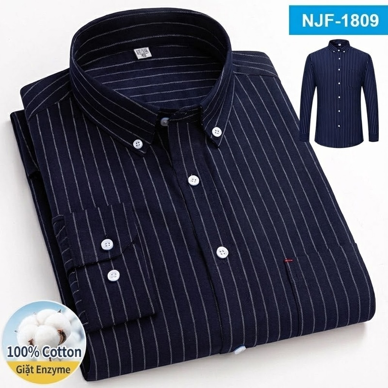 Áo Sơ Mi Tay Dài Cotton Oxford Dáng Rộng Thoải Mái Màu Trắng, Xám, Xanh, Đỏ...