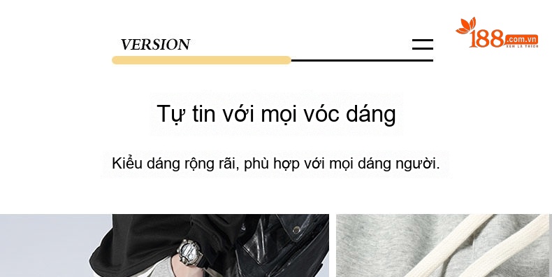 Quần thể thao dáng suông nam phong cách Mỹ ống suông rộng chi tiết 3