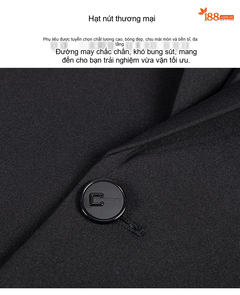 Bộ Vest Nam Trơn Màu Cưới Hỏi Chú Rể Dáng Ôm Phong Cách Hàn Quốc Bộ Ba Món Màu Đen chi tiết 6