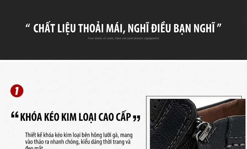 Giày Cao Cổ Nam Da Mờ Khóa Kéo Chiều Cao Đế Khoảng 3cm Màu Nâu, Đen, Xanh Dương chi tiết 5