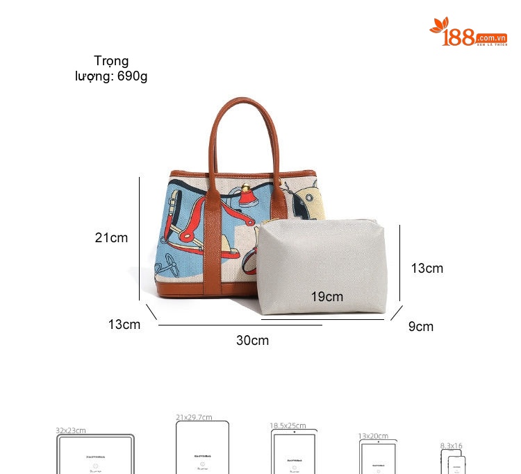 Túi Tote Nữ Vải Canvas In Họa Tiết Phong Cách Âu Mỹ Cổ Điển chi tiết 3