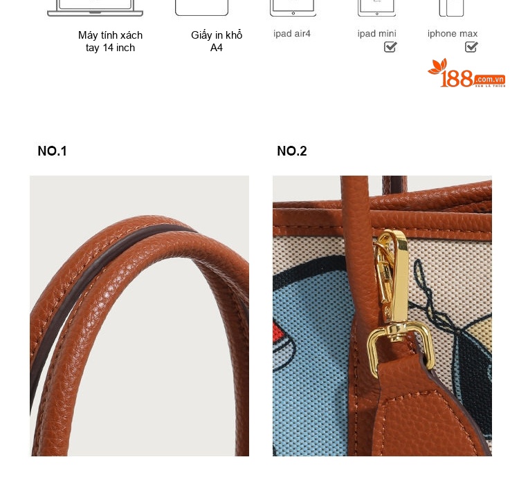 Túi Tote Nữ Vải Canvas In Họa Tiết Phong Cách Âu Mỹ Cổ Điển chi tiết 4