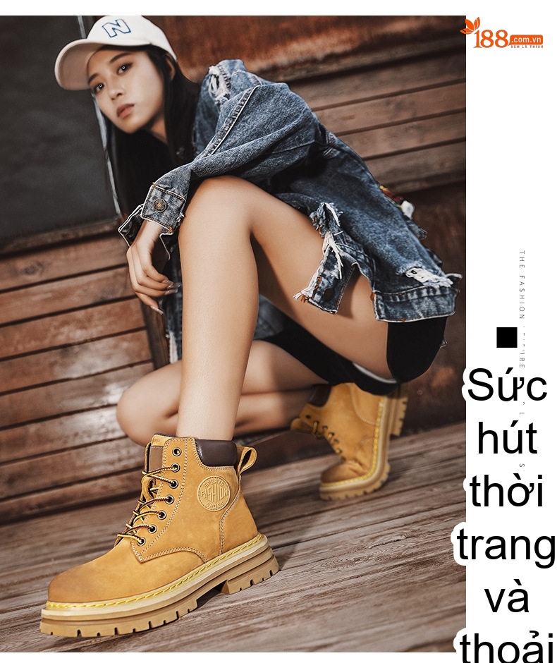 Giày Boot Martin Nam Da Mờ Cao Cổ Tăng Chiều Cao Đế Khoảng 4cm chi tiết 15