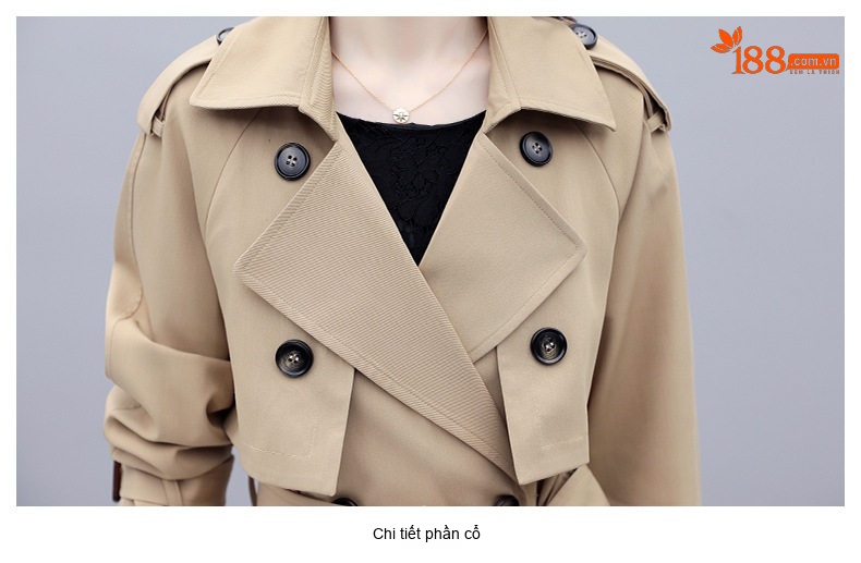 Áo Khoác Trench Coat Nữ Dáng Dài Vừa Phong Cách Anh Quốc Thanh Lịch Màu Be, Đen chi tiết 29