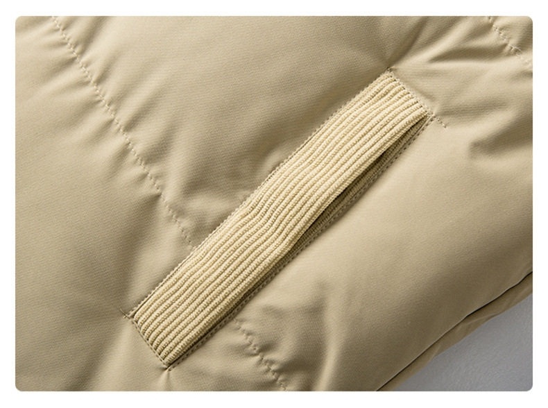 Áo Khoác Phao Nam Nữ Cotton Dáng Rộng Cổ Đứng Lót Nỉ Màu Xanh Dương, Nâu, Hồng, Xanh Lá... chi tiết 12