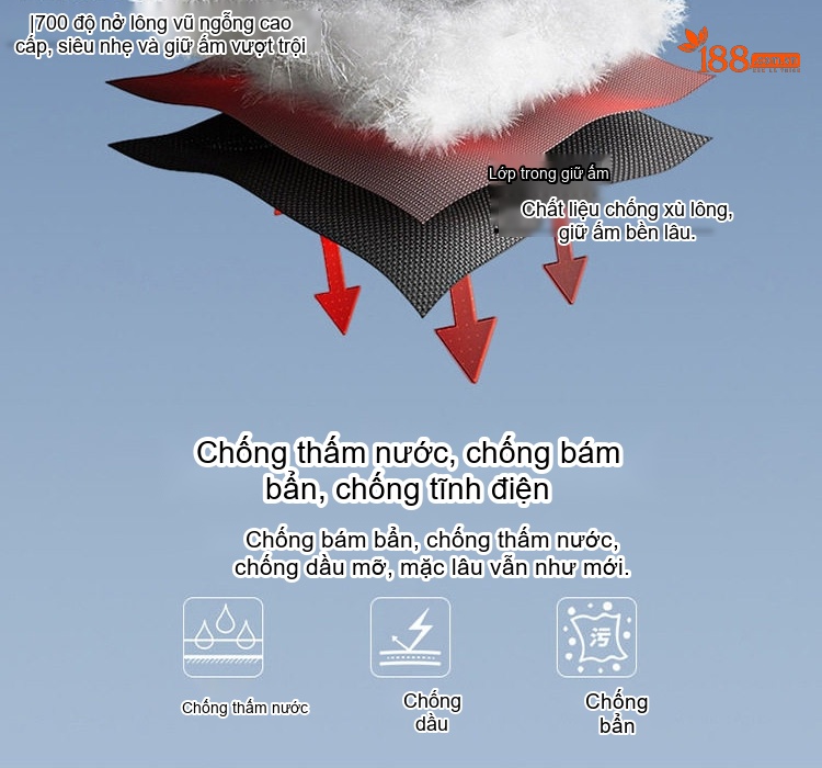 Quần Dài Nam Lông Vũ Cao Cấp Dáng Rộng Thoải Mái Chống Thấm Nước Màu Đen chi tiết 10
