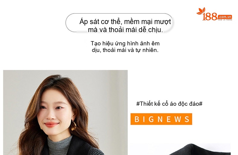 Áo Khoác Nữ Cổ Bẻ Hai Lớp Lông Cừu Sọc Caro Màu Xám, Đen chi tiết 9