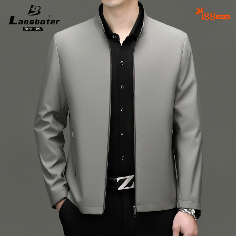 Áo Khoác Bomber Nam Cổ Trụ Mỏng Nhẹ Màu Xanh Navy, Xám, Đen