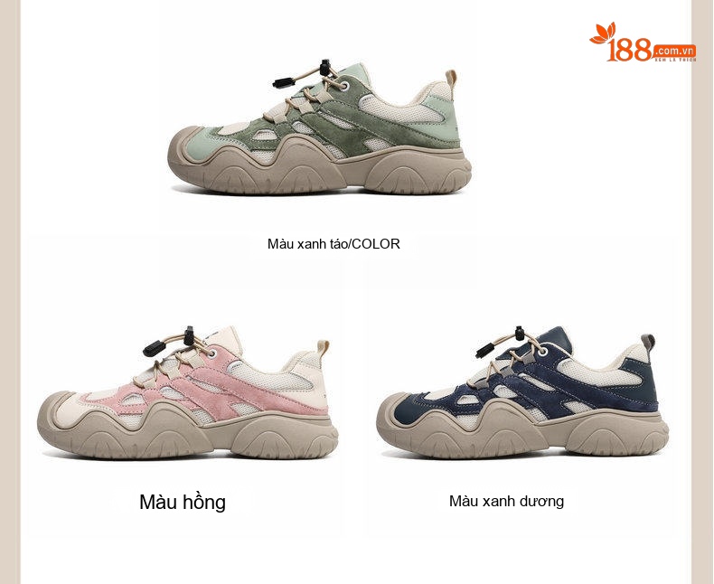 Giày Thể Thao Dây Rút Unisex Da Mờ Chiều Cao Đế Khoảng 4cm Màu Trắng, Hồng, Xanh, Navy... chi tiết 7