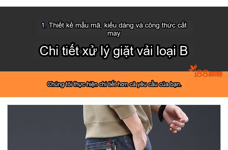Quần Jean Nam Dáng Ôm Vừa Co Giãn Phong Cách Hàn Quốc Màu Xanh Đậm chi tiết 5