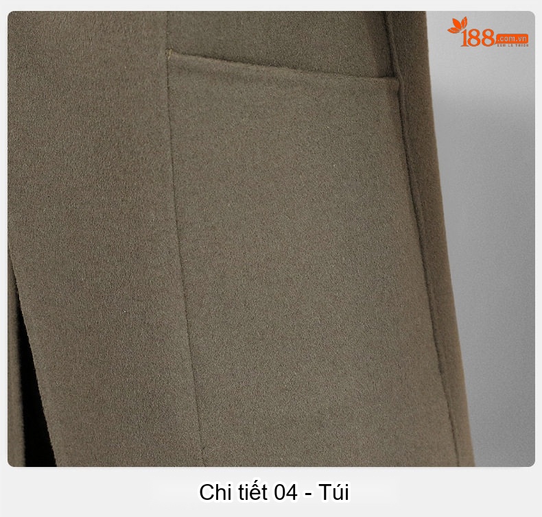 Áo Khoác Dạ Nam Dáng Dài Vừa Cổ chữ Vest Thiết Kế Thủ Công Màu Đen, Xám, Nâu chi tiết 26