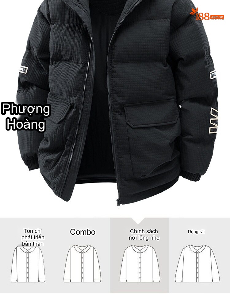 Áo Khoác Cotton Nam Có Mũ Trùm Đầu Dáng Rộng Lót Lông Dày Dặn Kiểu Caro Màu Trắng, Đen chi tiết 3