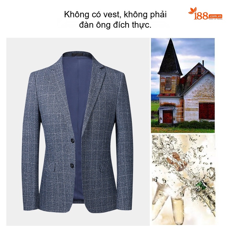 Áo Vest Nam Kẻ Sọc Xanh Xám Kiểu Hàn Quốc chi tiết 10