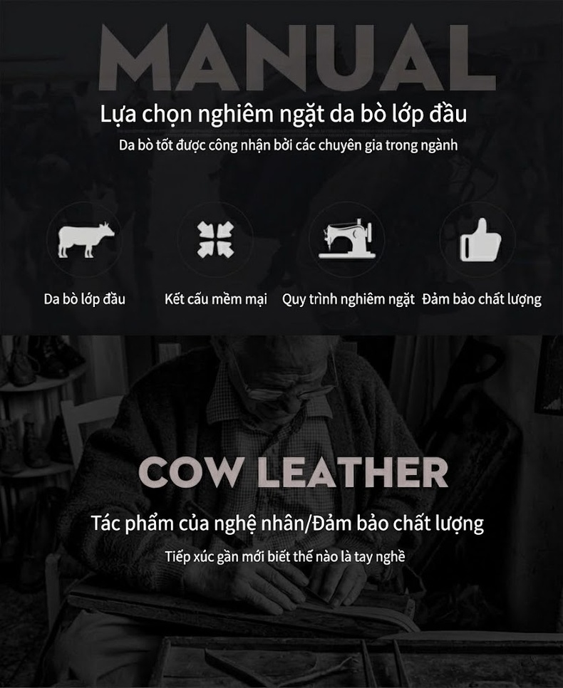 Túi Đeo Ngực/Đeo Chéo Nam Da Bò Thật Dung Tích Lớn Phong Cách Retro Màu Nâu, Đen chi tiết 3
