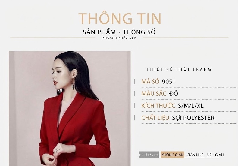 Váy Vest Công Sở Nữ Dáng Xòe Đuôi Tôm Tay Dài Màu Đỏ chi tiết 1