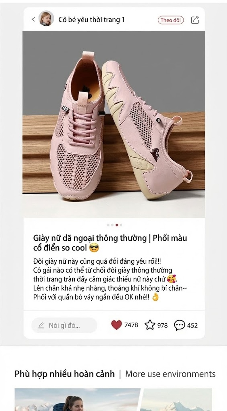 Giày Thể Thao Lưới Thoáng Khí Nam Nữ Size Lớn Outdoor Chiều Cao Đế Khoảng 2cm Màu Hồng, Xanh Lá, Xanh Dương chi tiết 2