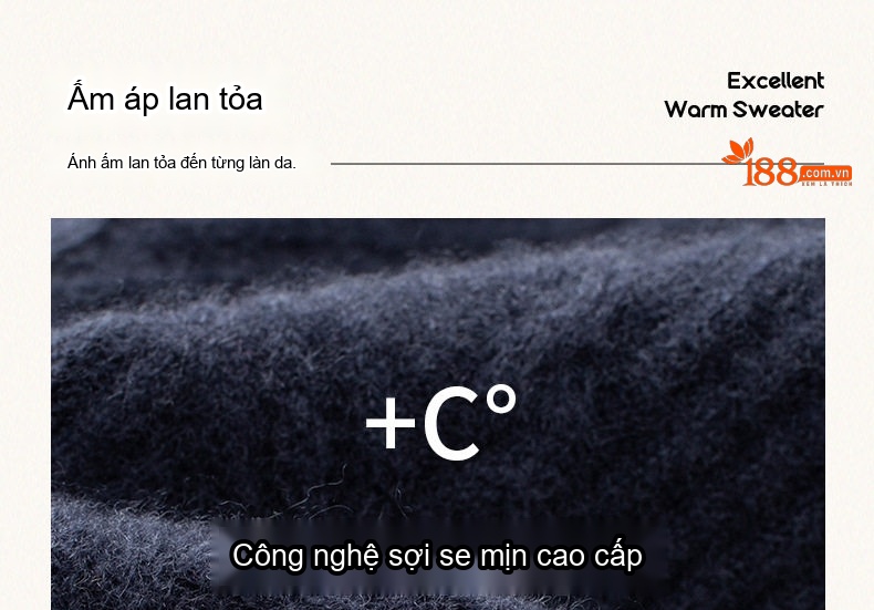 Áo Len Nam 100% Cashmere Dệt Kim Dày Dặn Giữ Ấm Cổ Cao Màu Nâu, Xám, Xanh Navy chi tiết 3