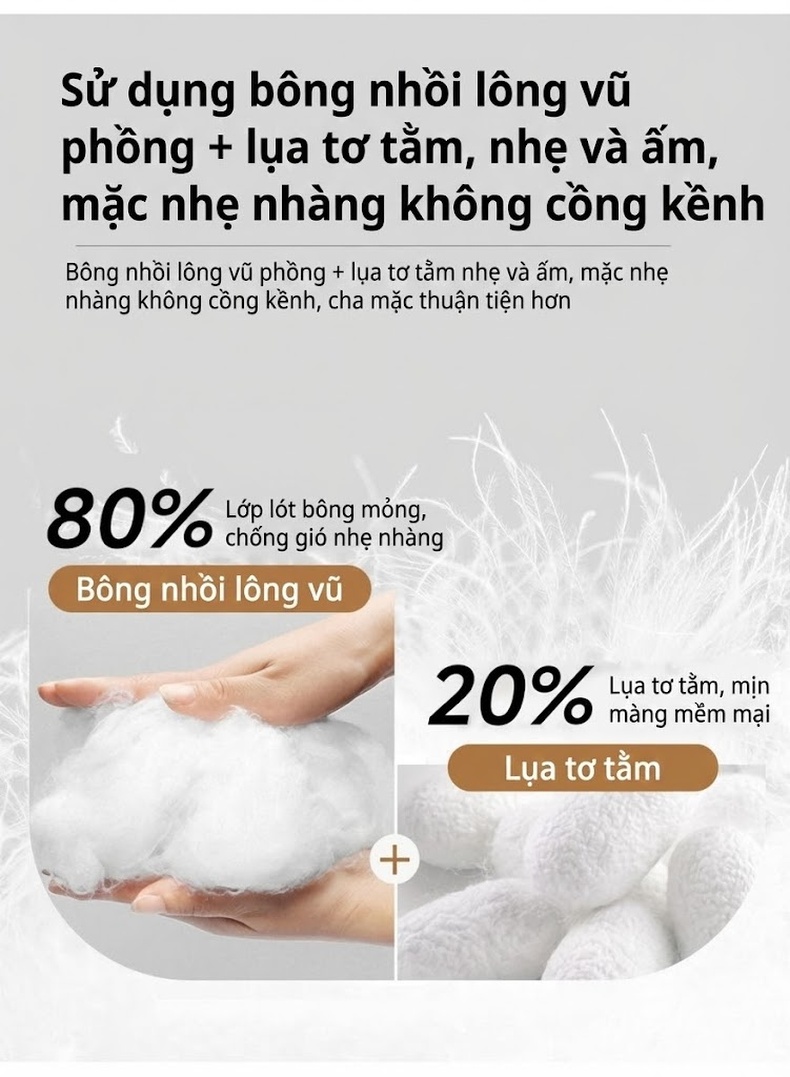 Áo Khoác Bông Nam Trung Niên Dáng Dài Vải Dệt Cổ Bẻ Màu Đen, Xanh Navy chi tiết 11