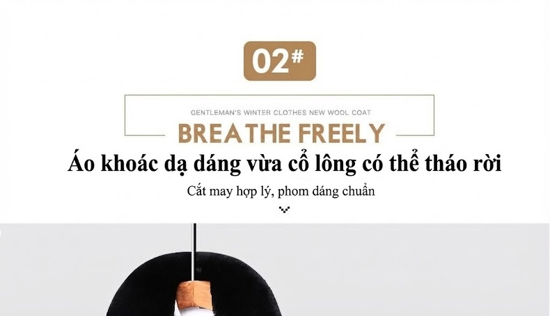 Áo Khoác Dạ Nam Dáng Dài Vừa Cổ Lông Tháo Rời Lót Lông Dày Dặn Màu Đen, Xám, Nâu, Xanh Navy chi tiết 6