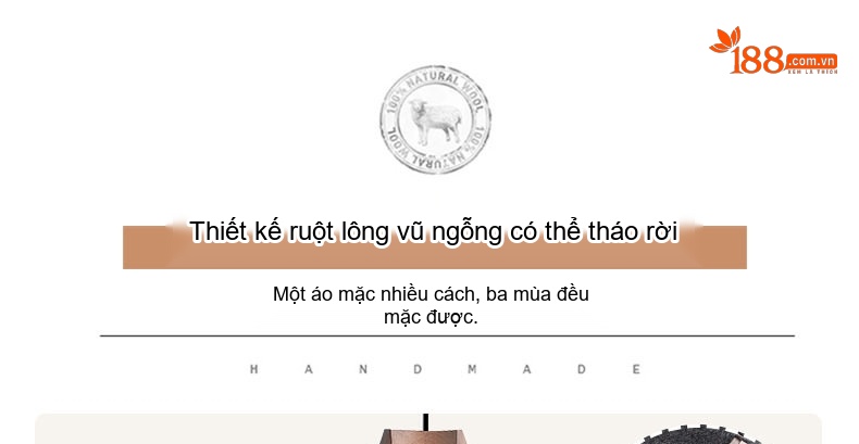 Áo Khoác Dạ Nam Lông Vũ Tháo Rời Hai Mặt Trung Niên Màu Đen, Xám chi tiết 10