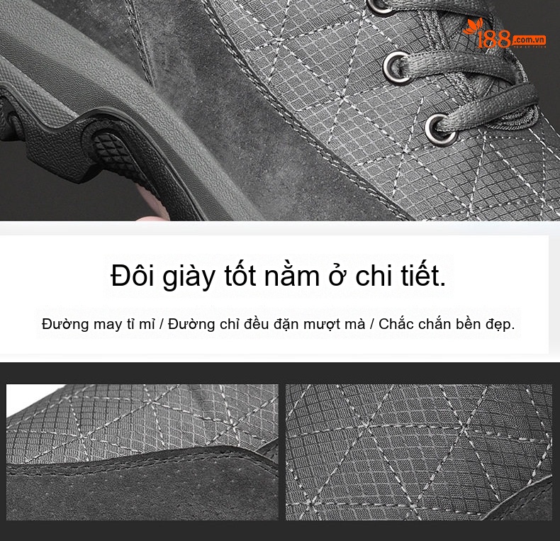 Giày Boot Nam Cổ Cao Lót Lông Đi Tuyết Chống Trượt Chiều Cao Đế Khoảng 4cm Màu Đen, Xám chi tiết 14