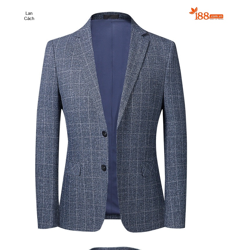 Áo Vest Nam Kẻ Sọc Xanh Xám Kiểu Hàn Quốc chi tiết 14