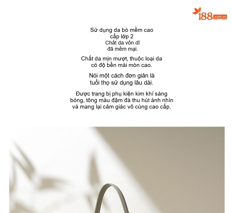 Túi Đeo Vai Nữ Thiết Kế Tối Giản Phong Cách Hiện Đại Túi Xách Tay Đeo Chéo Tiện Dụng Màu Xám chi tiết 2