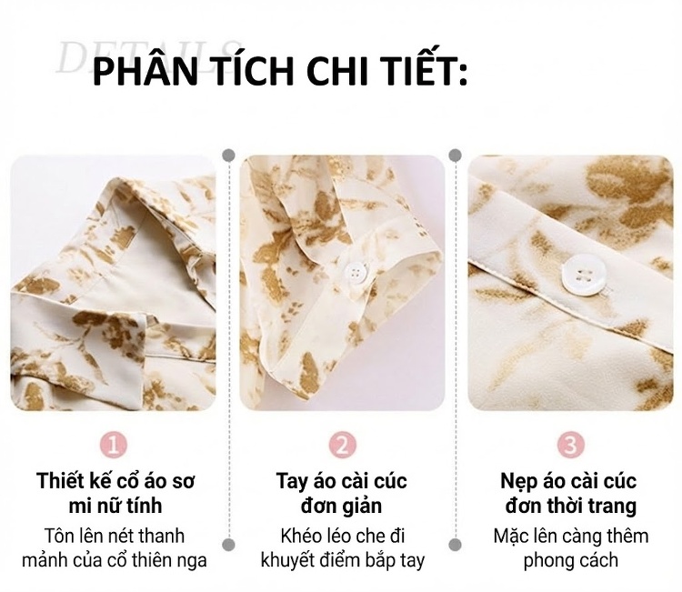 Váy Sơ Mi Nữ dáng chữ A Midi Tay Ngắn Họa Tiết Hoa Nhí Thắt Eo Thanh Lịch Màu Trắng, Vàng chi tiết 7