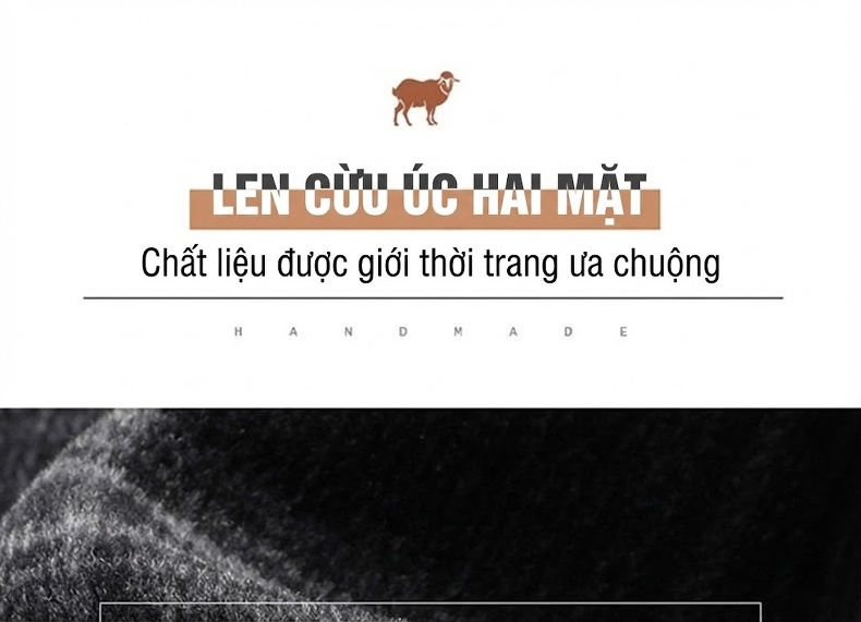 Áo Khoác Dạ Nam Dáng Dài Vừa Cổ chữ Vest Thiết Kế Thủ Công Màu Đen, Xám, Nâu chi tiết 2