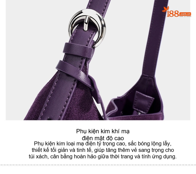 Túi Xách Nữ Da Mờ Thiết Kế Tối Giản Đeo Vai, Đeo Chéo Màu Đỏ Rượu Vang, Nâu chi tiết 12