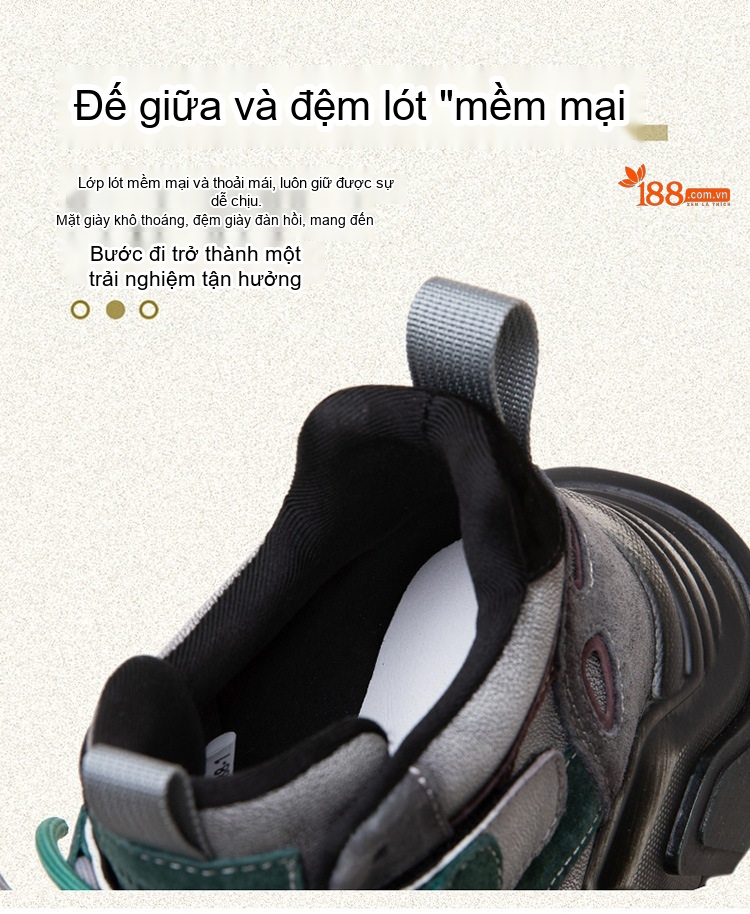 Giày Thể Thao Nữ Cao Cổ Phối Màu Da Mờ Chiều Cao Đế Khoảng 5cm Màu Đỏ, Xám, Xanh, Đen... chi tiết 7
